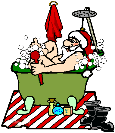 Kąpiel świętego Mikołaja w wannie
